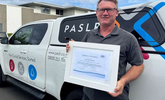 NZMPTA Water Industry Certificate of Recognition