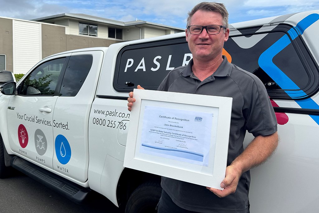 NZMPTA Water Industry Certificate of Recognition